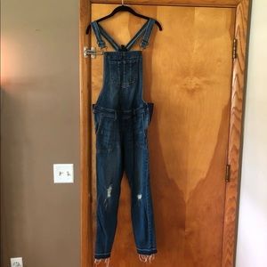 Indigo blue maternity overalls
